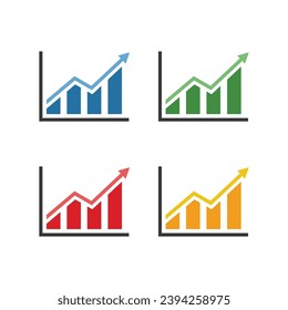 Graph Icon in trendy flat style. Chart bar symbol for your web site design, logo, app, UI. Vector illustration