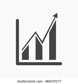 Graph Icon in trendy flat style isolated on grey background. Chart bar symbol for your web site design, logo, app