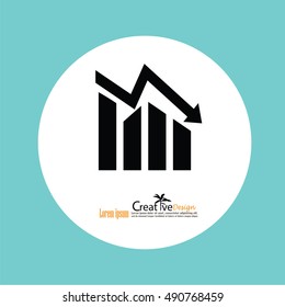 Graph Icon in trendy flat style isolated . Chart bar symbol for your web site design, logo, app. Vector illustration.