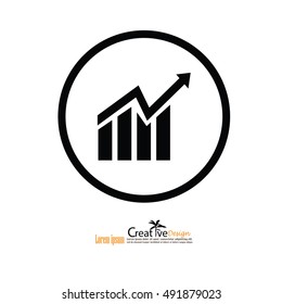 Graph Icon in trendy flat style isolated . Chart bar symbol for your web site design, logo, app. Vector illustration.