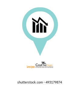 Graph Icon in trendy flat style isolated . Chart bar symbol for your web site design, logo, app. Vector illustration.