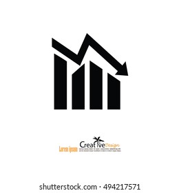 Graph Icon in trendy flat style isolated . Chart bar symbol for your web site design, logo, app. Vector illustration.