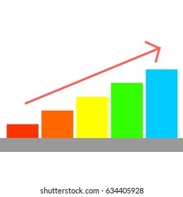 Graph Icon in trendy flat style isolated on white background. Chart bar symbol for your web site design, logo, Vector illustration, EPS10.
