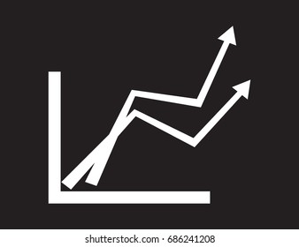 Graph Icon in trendy flat style isolated on black background. Chart bar symbol for your web site design, logo, app, UI. Vector illustration, EPS10.
