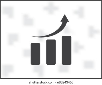 Graph Icon in trendy flat style isolated on black background. Chart bar symbol for your web site design, logo, app, UI. Vector illustration, EPS10.