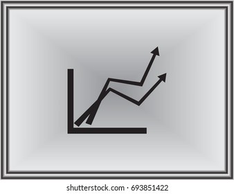 Graph Icon in trendy flat style isolated on black background. Chart bar symbol for your web site design,