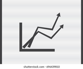Graph Icon in trendy flat style isolated on black background. Chart bar symbol for your web site design,