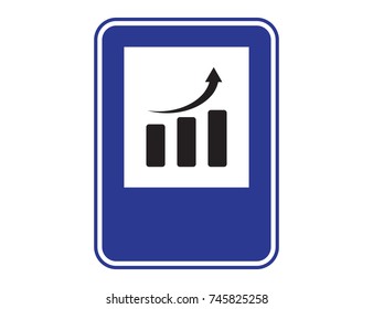 Graph Icon in trendy flat style isolated on black background. Chart bar symbol for your web site design