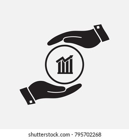 Graph Icon in trendy flat style isolated on grey background. UI. Vector illustration, EPS10.