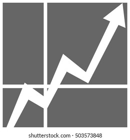 Graph icon in trendy style on a gray background.