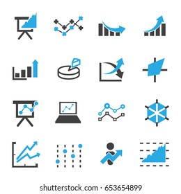 graph icon vector for business commercial market stock