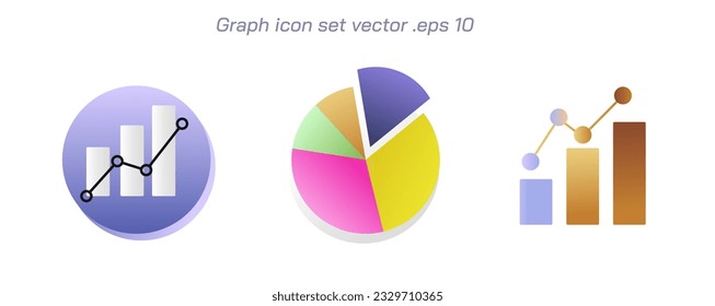 graph icon vector. Graph and chart design UI UX style logo. User interface icon set. chart logo graph logo.