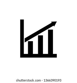 Graph icon vector. Chart illustration. Trendy flat design on white background.