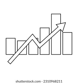 Vector de icono de gráfico. Signo de ilustración de diagrama. Símbolo de beneficio o logotipo.