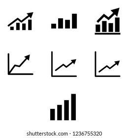 Graph icon vector, growth symbol set