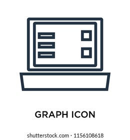 Graph icon vector isolated on white background, Graph transparent sign , thin symbol or stroke element design in outline style