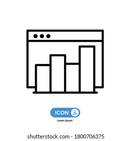 graph icon vector isolated on white background