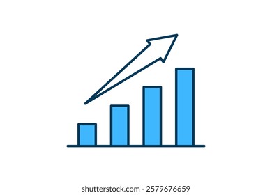 graph up icon vector. Icon related to graph and seo . suitable for web site, app, user interfaces, printable etc. flat line icon style. simple vector design editable