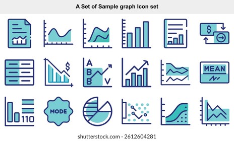 Graph Icon Vector Set, Data Visualization Symbol Graphics