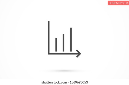 Graph Icon vector in trendy flat style isolated on gray background. Chart bar symbol for your web site design,Graph Icon vector logo UI Growing bar graph icon in flat style.