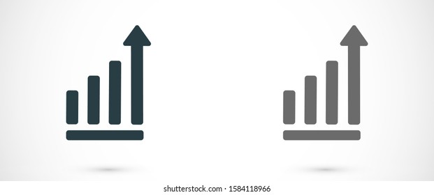 Graph Icon vector in trendy flat style isolated on gray background. Chart bar symbol for your web site design,Graph Icon vector logo, app, UI Growing bar graph icon in flat style. Graph Icon vector 
