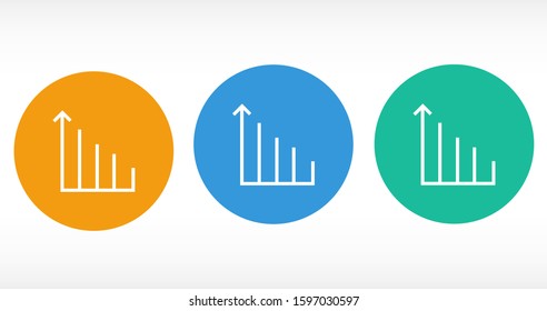 Graph Icon vector in trendy flat style isolated on gray background. Chart bar symbol for your web site design,Graph Icon vector logo UI Growing bar graph icon in flat style.