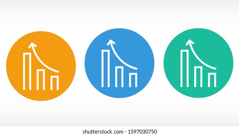 Graph Icon vector in trendy flat style isolated on gray background. Chart bar symbol for your web site design,Graph Icon vector logo UI Growing bar graph icon in flat style.