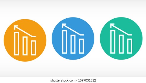 Graph Icon vector in trendy flat style isolated on gray background. Chart bar symbol for your web site design,Graph Icon vector logo UI Growing bar graph icon in flat style.