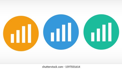 Graph Icon vector in trendy flat style isolated on gray background. Chart bar symbol for your web site design,Graph Icon vector logo, app, UI Growing bar graph icon in flat style. Graph Icon vector 