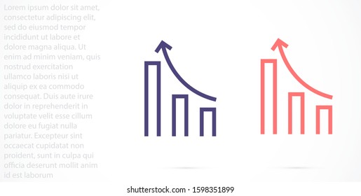 Graph Icon vector in trendy flat style isolated on gray background. Chart bar symbol for your web site design,Graph Icon vector logo UI Growing bar graph icon in flat style.