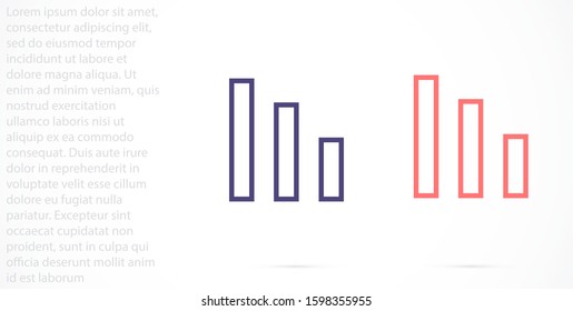 Graph Icon vector in trendy flat style isolated on gray background. Chart bar symbol for your web site design,Graph Icon vector logo UI Growing bar graph icon in flat style.