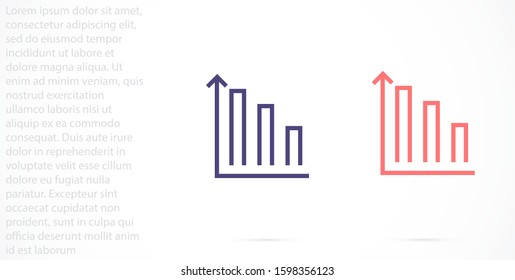 Graph Icon vector in trendy flat style isolated on gray background. Chart bar symbol for your web site design,Graph Icon vector logo UI Growing bar graph icon in flat style.