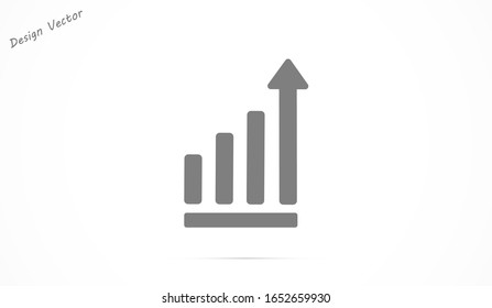 Graph Icon vector in trendy flat style isolated on gray background. Chart bar symbol for your web site design,Graph Icon vector logo, app, UI Growing bar graph icon in flat style. Graph Icon vector 
