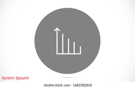 Graph Icon vector en estilo plano moderno aislado en fondo gris. Símbolo de barra de gráfico para el diseño del sitio web,Icono de icono gráfico Icono de gráfico Ilustración de la interfaz de usuario Ilustración de barra de crecimiento en estilo plano.