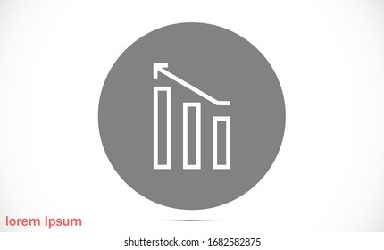 Graph Icon vector in trendy flat style isolated on gray background. Chart bar symbol for your web site design,Graph Icon vector logo UI Growing bar graph icon in flat style.