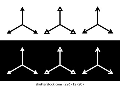 Icono de gráfico. Sistema de coordenadas XYZ con flechas de dirección. Símbolo de matemáticas, geometría, física y otras ciencias.