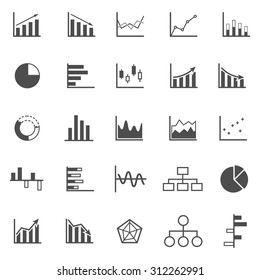 Graph icons on white background, stock vector