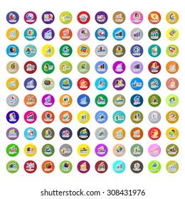 Graph Icons Set - Isolated On White Background - Vector Illustration, Graphic Design, Editable For Your Design   