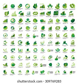 Graph Icons Set - Isolated On White Background - Vector Illustration, Graphic Design, Editable For Your Design    