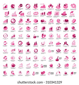 Graph Icons Set - Isolated On White Background - Vector Illustration, Graphic Design, Editable For Your Design    