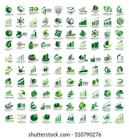 Graph Icons Set - Isolated On White Background - Vector Illustration, Graphic Design, Editable For Your Design  