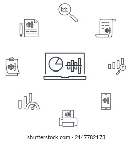 graph icons set . graph pack symbol vector elements for infographic web