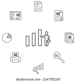 graph icons set . graph pack symbol vector elements for infographic web