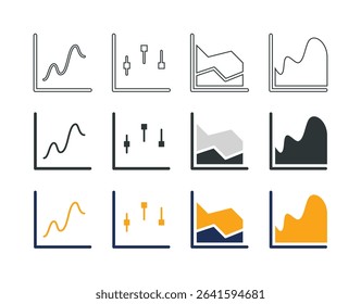 Graph Icons Set(3 styles - colored, outline, solid)
