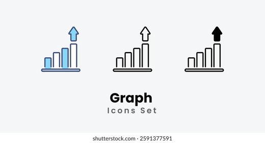 Graph Icons thin line and glyph vector icon stock illustration