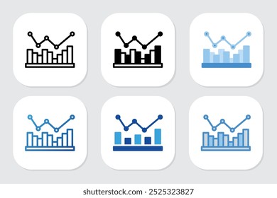 Iconos de gráfico con varios estilos de diseño