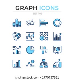 Graph icons. Vector line icons set. Premium quality. Simple thin line design. Modern outline symbols collection, pictograms.