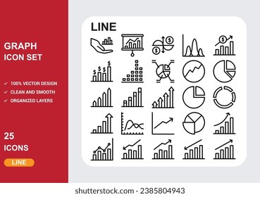 Graph Icons with White Background Free Vector