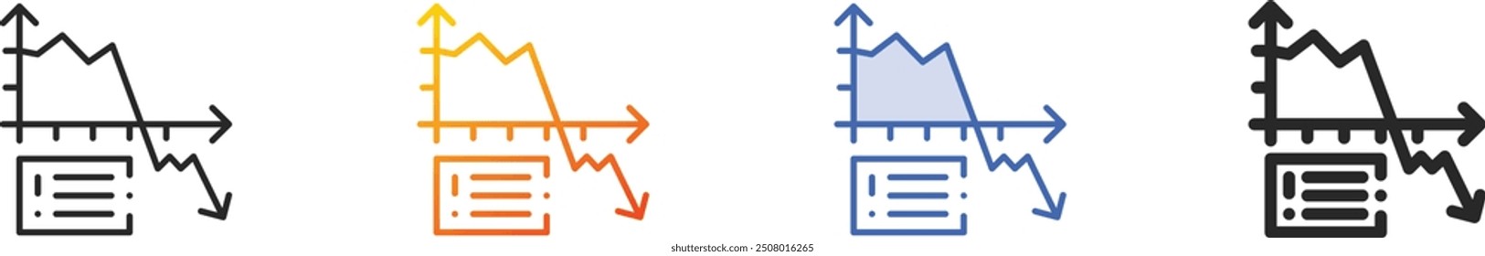 graph icon.Thin Linear, Gradient, Blue Stroke and bold Style Design Isolated On White Background