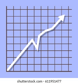 Graph up income arrow. Growing chart